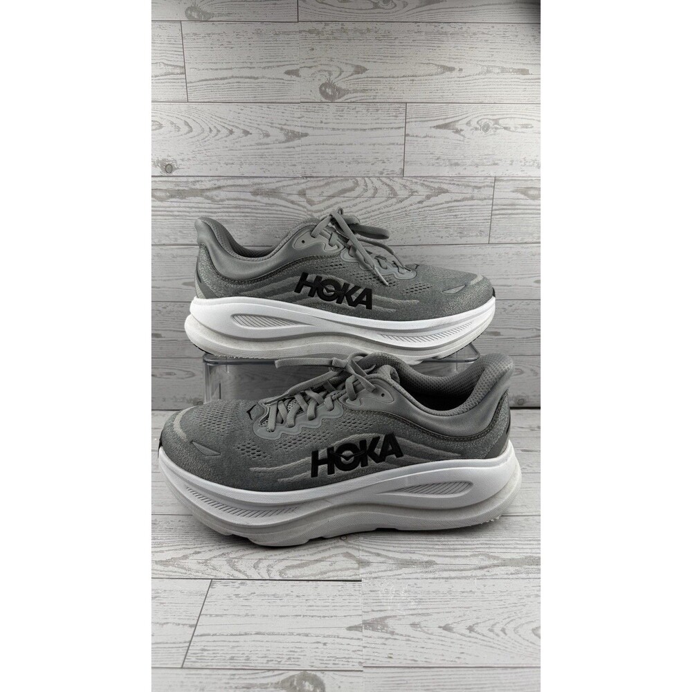 Hoka One Bondi 9 Running Shoes Galactic Grey/Stellar Grey Mens 11 4E X Wide #557